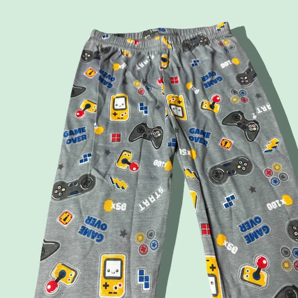 NWT Toddler Little Star Organic Gray Gaming Gameboy Pajama Set Size 4T
